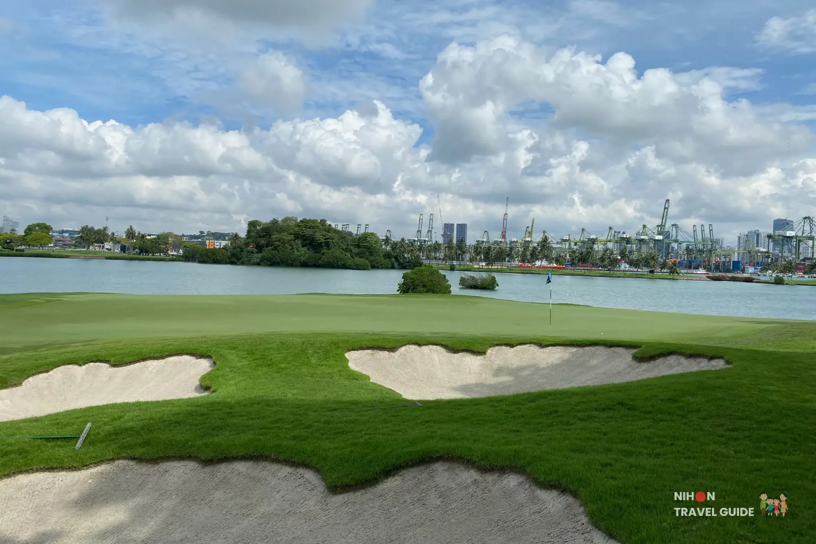 The green on hole 4 Liv Golf Singapore 2025. 