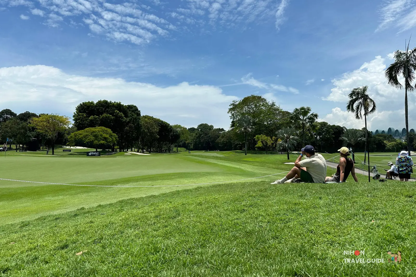 Fans sitting and waiting at hole 12 at liv golf singapore 2025
