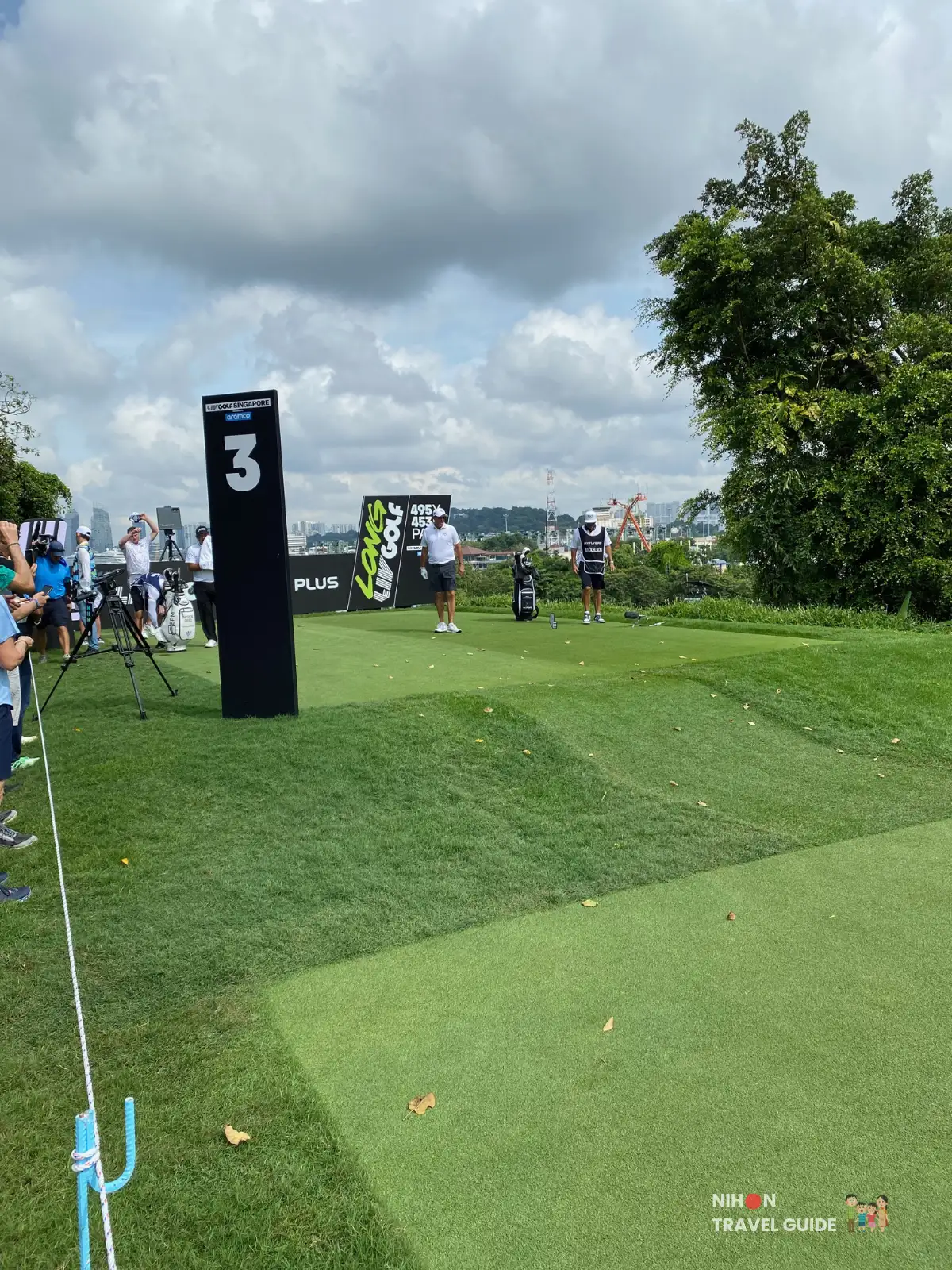 Phil Mickelson teeing off at hole 3 liv golf singapore 2025