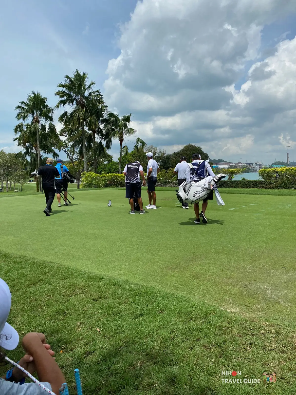 Phil Mickelson's group teeing off at hole 7 liv golf singapore 2025.