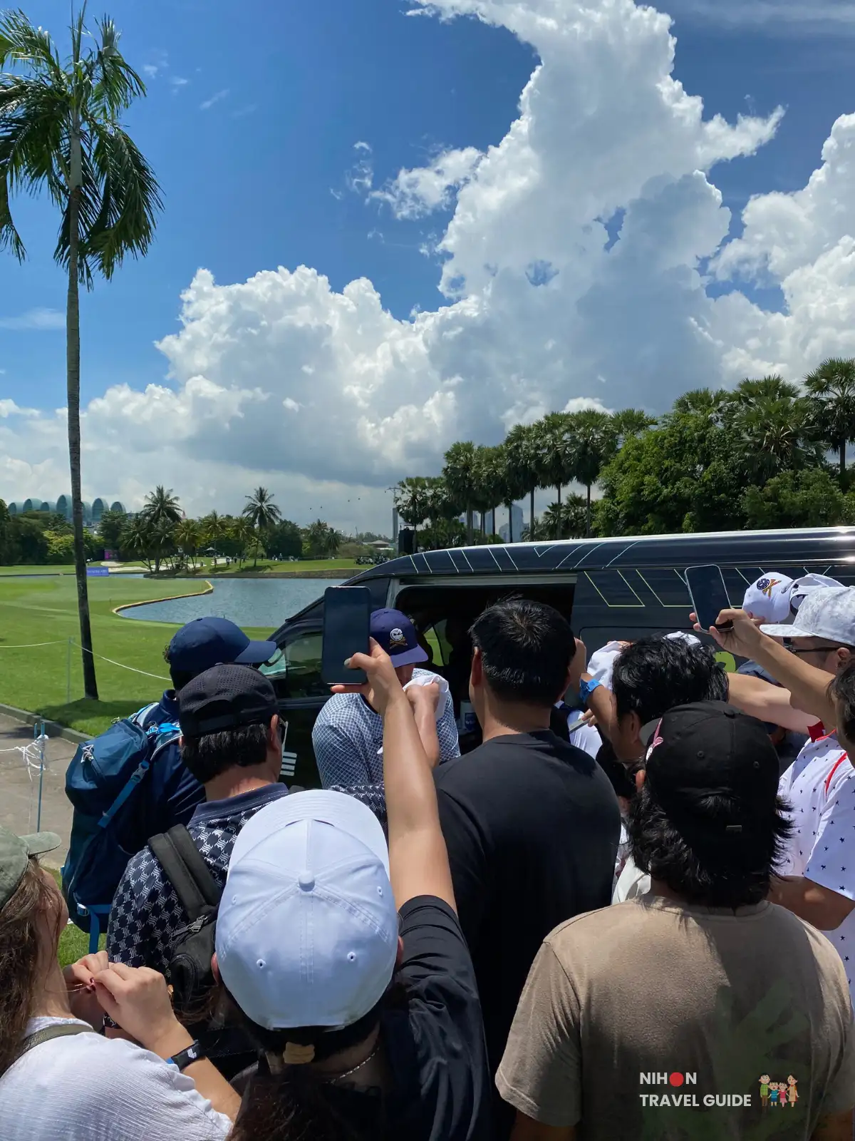 Van waiting to pick Bryson Dechambeau up after the round.