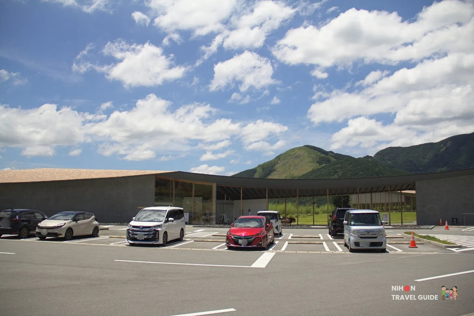 Exterior of the Kumamoto Earthquake Memorial Museum KIOKU where the Nico Robin One Piece statue is located.