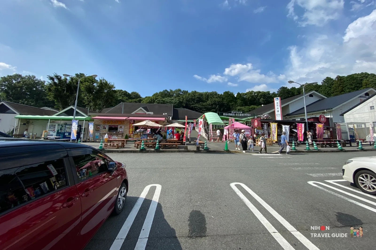 Exterior of Michi-no-Eki Ozu roadside station where Zoro One Piece figurines are sold in Kumamoto.