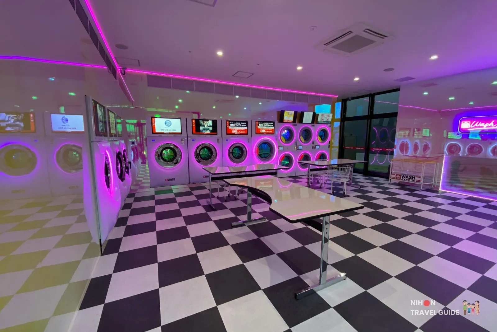 wash-house-island-eye-coin-laundry-the358-sora WASHハウス 24-hour coin laundry at Island Eye next to The358 SORA Fukuoka.